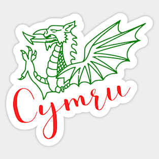 GREEN CYMRU DRAIG GOCH RED DRAGON Sticker